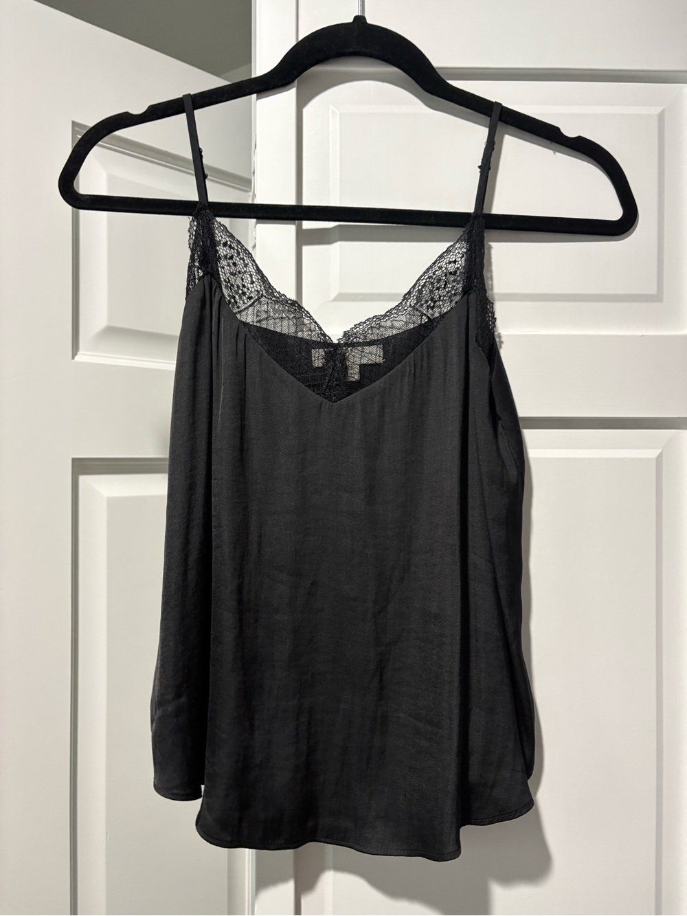 Black Lace-Trim Cami Tank Top - Women